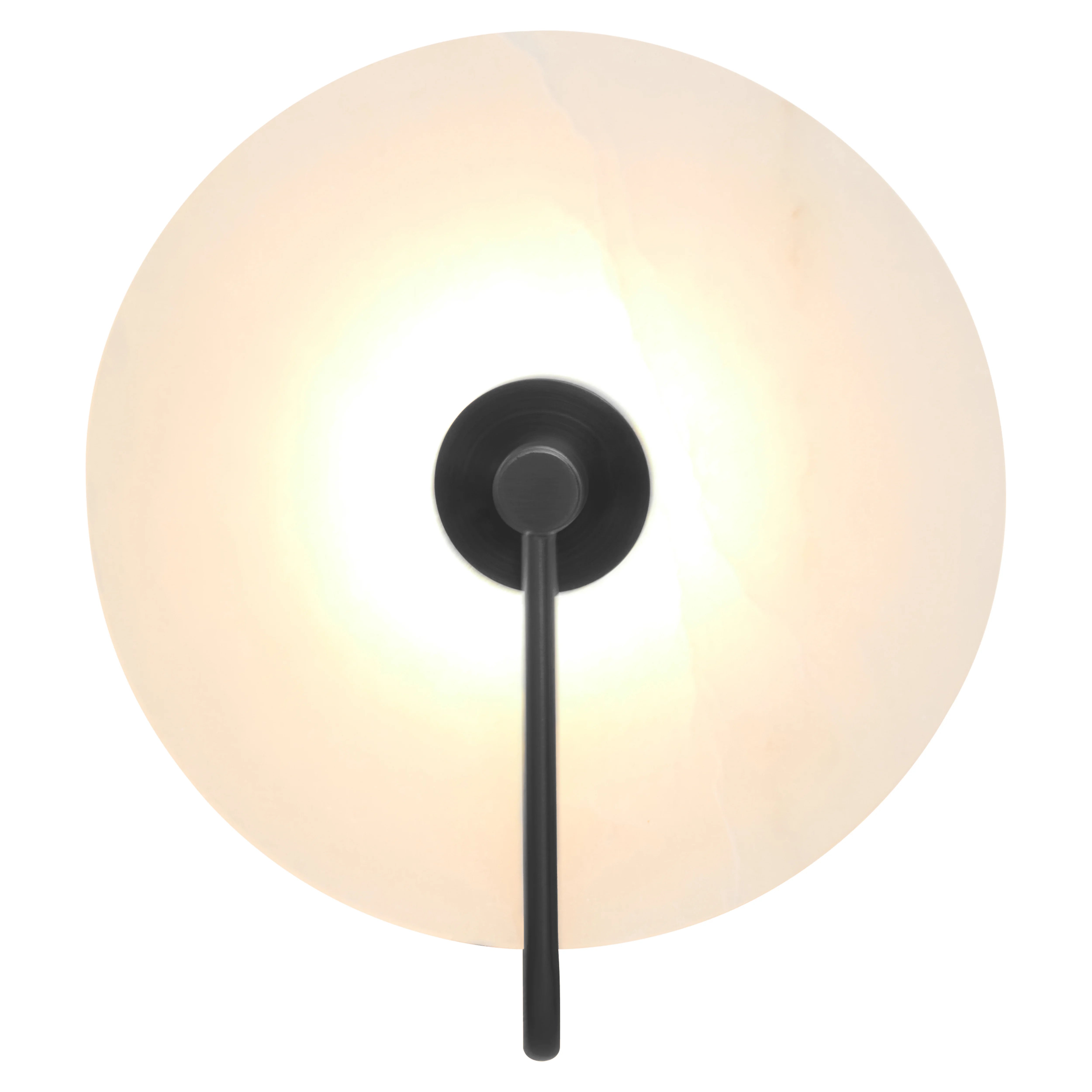 Romeo Black & White Marble Disc Wall Light